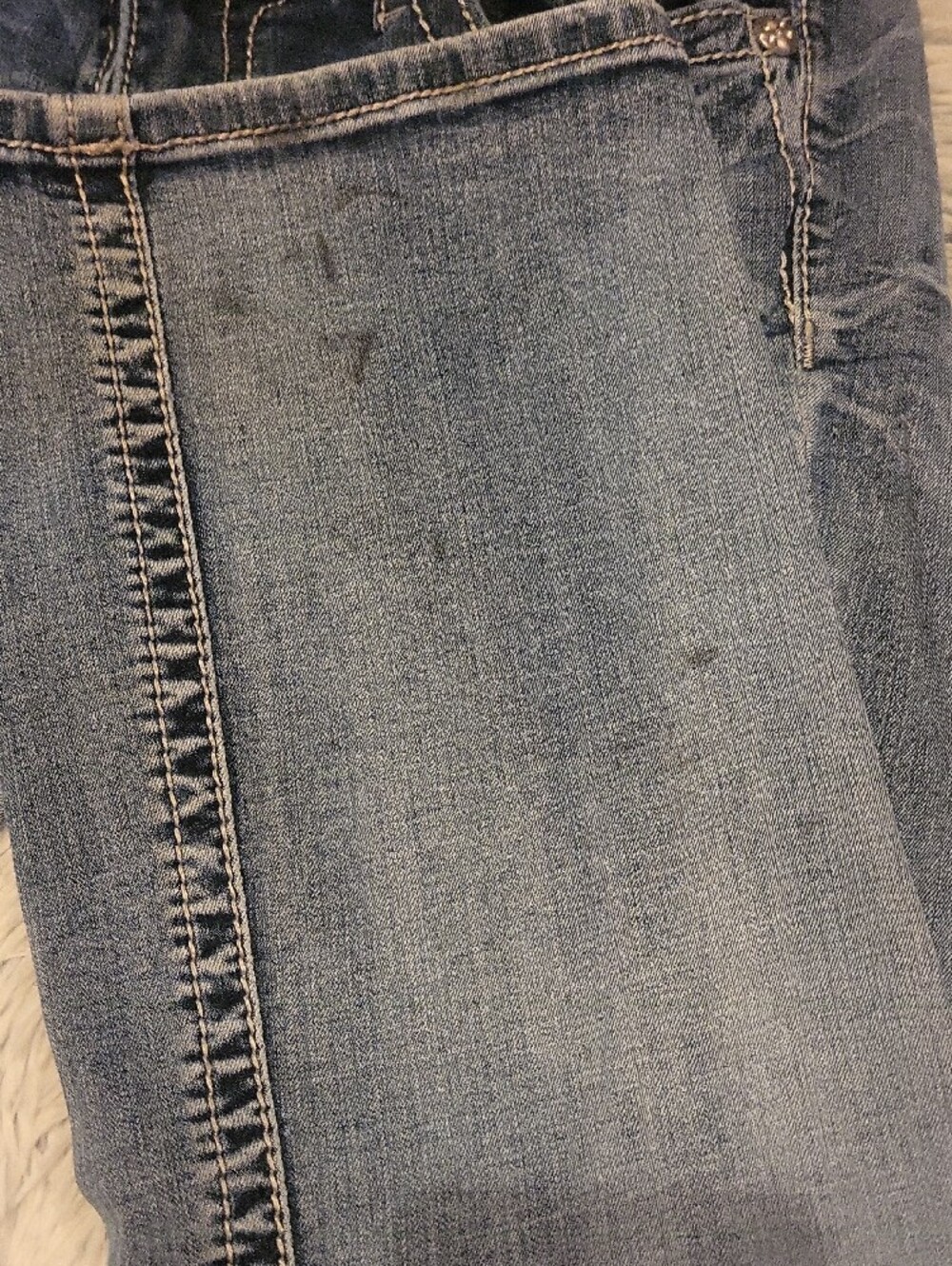 Miss Me Vintage Light Blue Bootcut Jeans with Silver Sequin Size 31 - Picture 8 of 12